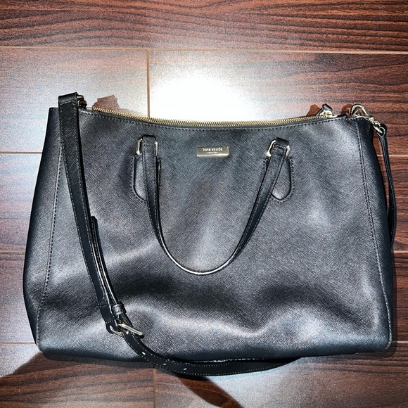 kate spade new york large black satchel bag - Picture 2 of 4